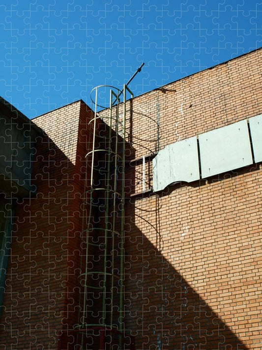 Industrial Ladder and Red Brick Wall - Puzzle