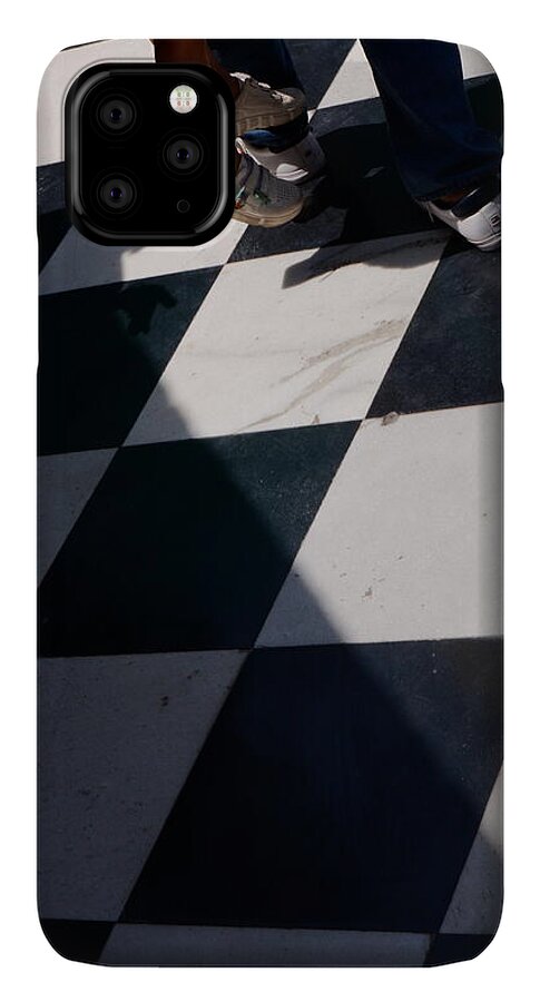 Checkered Floor with Shadows and Feet - Phone Case