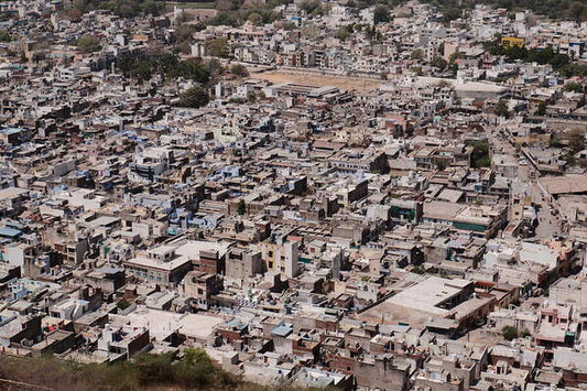 Dense Urban Landscape Aerial View - Art Print