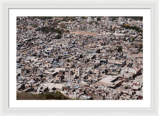 Dense Urban Landscape Aerial View - Framed Print