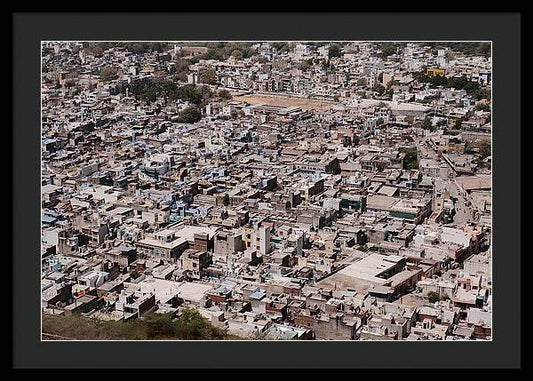 Dense Urban Landscape Aerial View - Framed Print