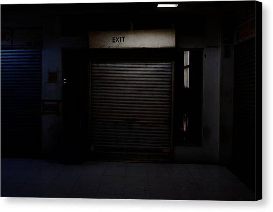 Dimly Lit Exit Doorway - Canvas Print