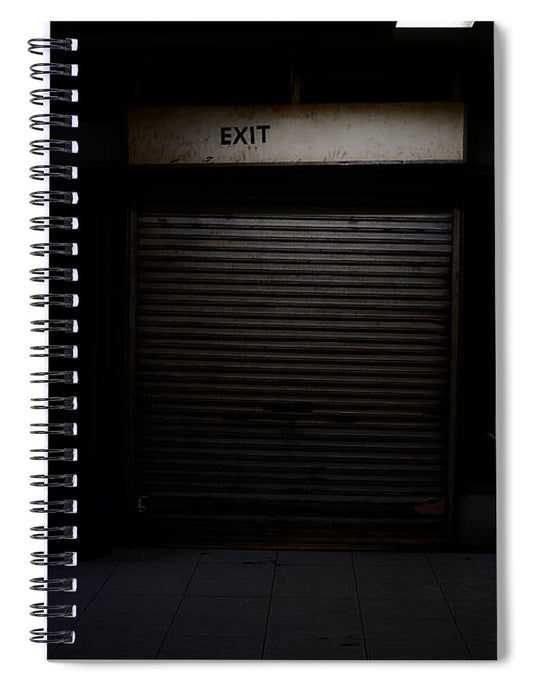 Dimly Lit Exit Doorway - Spiral Notebook