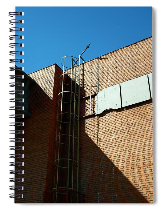 Industrial Ladder and Red Brick Wall - Spiral Notebook