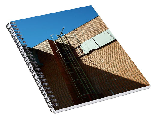Industrial Ladder and Red Brick Wall - Spiral Notebook