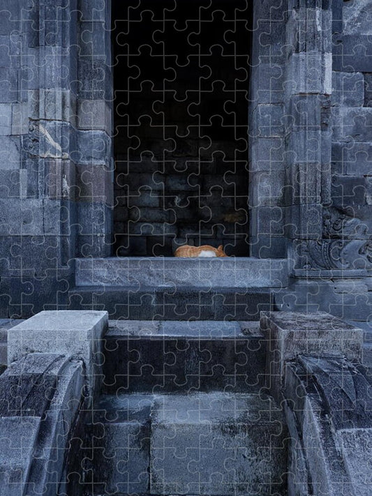 Sleeping Cat in Ancient Ruins - Puzzle