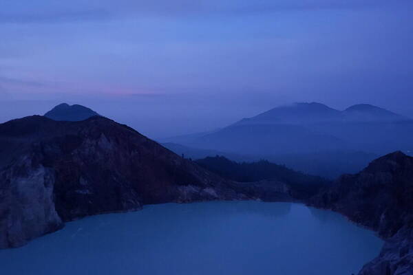 Twilight Over Mountainous Lake - Art Print